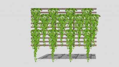 绿墙花架植物墙SU模型下载_sketchup草图大师SKP模型