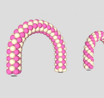 粉色气球结婚婚礼装饰SU模型下载_sketchup草图大师SKP模型