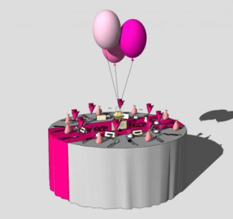 婚礼结婚蛋糕SU模型下载_sketchup草图大师SKP模型