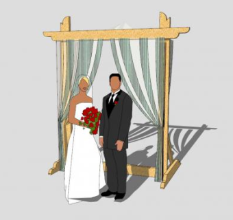 婚礼帘子SU模型下载_sketchup草图大师SKP模型