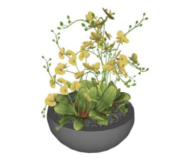 中式盆景室内摆件SU模型下载_sketchup草图大师SKP模型