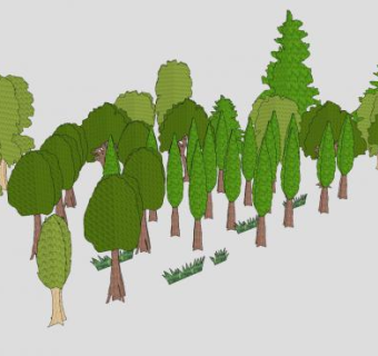 2D植物树草SU模型下载_sketchup草图大师SKP模型