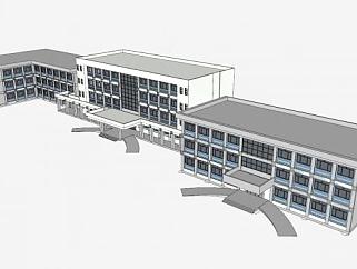 医院<em>外观建筑</em>设计SU模型下载_sketchup草图大师SKP模型