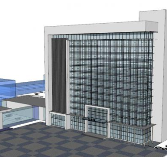 中医院外观建筑设计SU模型下载_sketchup草图大师SKP模型