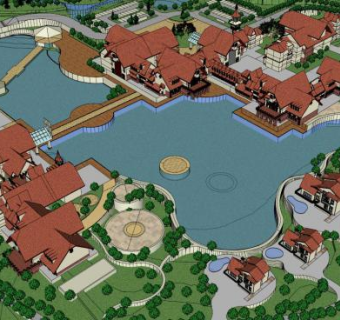 北欧风格度假村方案SU模型下载_sketchup草图大师SKP模型