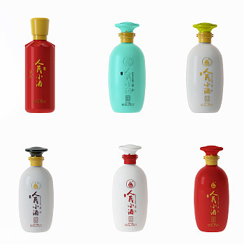 新中式白酒酒瓶3d模型下载