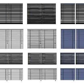 现代百叶帘，窗帘su草图模型下载