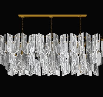 现代轻奢玻璃片水景吊灯