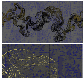 现代新中式硬包背景墙饰su草图模型下载