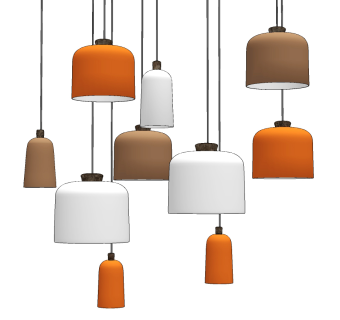 北欧单头灯罩小吊灯su草图模型下载