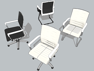 现代办公椅su草图模型下载