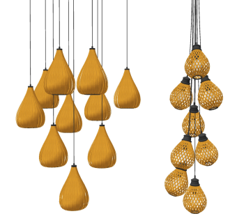 东南亚新中式藤编小吊灯su草图模型下载