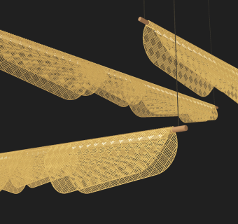 现代金属镂空吊灯su草图模型下载