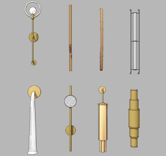 现代新中式金属壁灯su草图模型下载