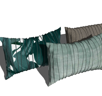 抱枕靠包，靠垫su草图模型下载