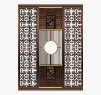 新中式屏风隔断，su草图模型下载