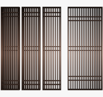 新中式日式屏风隔断su草图模型下载