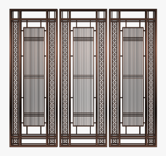 新中式屏风隔断，su草图模型下载