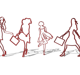 现代人物雕塑，镂空人su草图模型下载