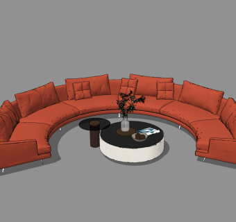 现代异形沙发茶几组合