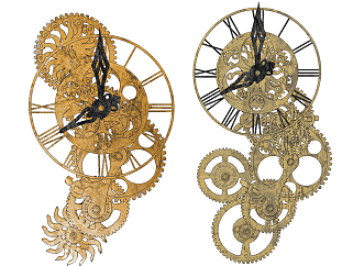工业风复古机械钟表su草图模型下载