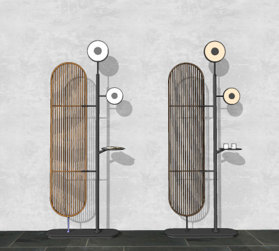 新中式个性落地灯su草图模型下载
