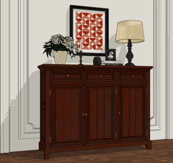 欧式,玄关柜su草图模型下载