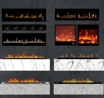 11现代电子壁炉火炉，su草图模型下载