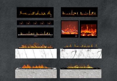 11现代电子壁炉火炉，su草图模型下载
