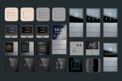现代智能开关插座面板su草图模型下载