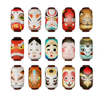 日式灯笼吊灯su草图模型下载