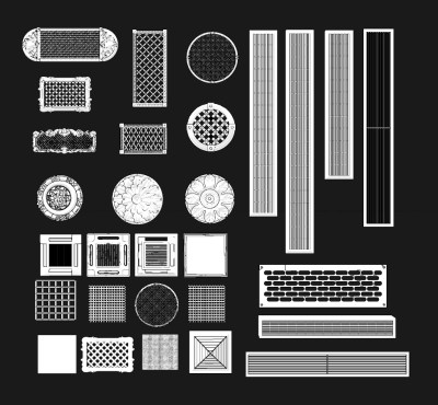 现代欧式雕花空调出风口su草图模型下载