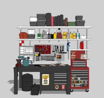 工业风五金件工具箱su草图模型下载