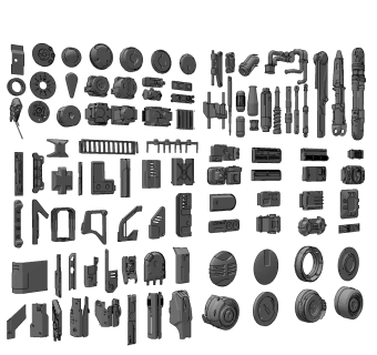 工业风金属零件配件su草图模型下载