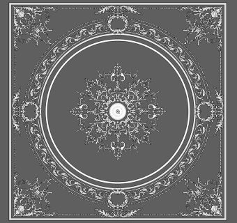 欧式法式石膏雕花线条su草图模型下载