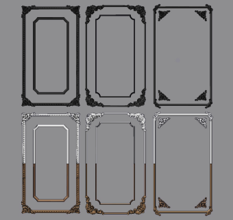 欧式法式石膏雕花线条su草图模型下载