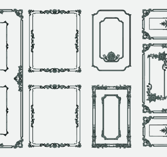 欧式法式雕花线条，石膏线，护墙板线条su草图模型下载