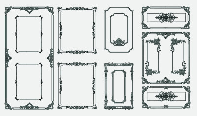 欧式法式雕花线条，石膏线，护墙板线条su草图模型下载