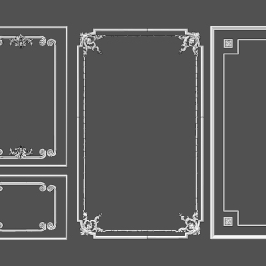 欧式法式雕花线条，石膏线条，护墙板su草图模型下载