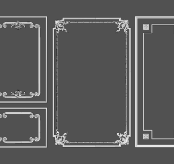 欧式法式雕花线条，石膏线条，护墙板su草图模型下载