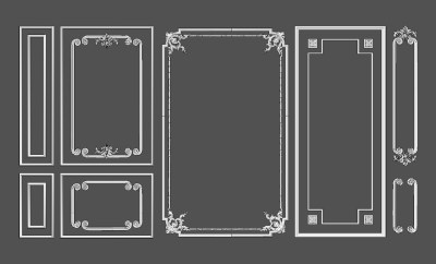 欧式法式雕花线条，石膏线条，护墙板su草图模型下载
