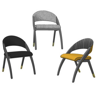 现代布艺休闲椅su草图模型下载