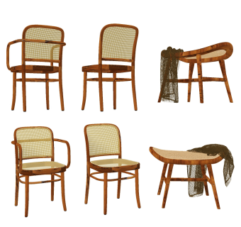 北欧藤编日式休闲椅su草图模型下载