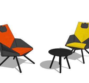 后现代休闲椅su草图模型下载