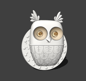 现代儿童猫头鹰壁灯su草图模型下载