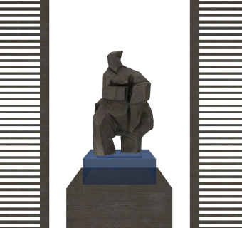 新中式朱铭太极抽象人物雕塑摆件su草图模型下载