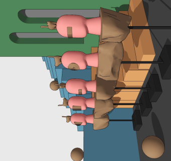 现代创意人头雕塑摆件su草图模型下载