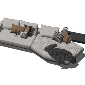 现代单体沙发su草图模型下载