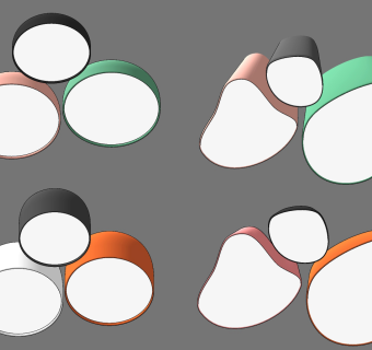 现代简约桶形吸顶灯组合  su草图模型下载