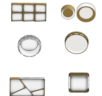 现代吸顶灯组合 su草图模型下载